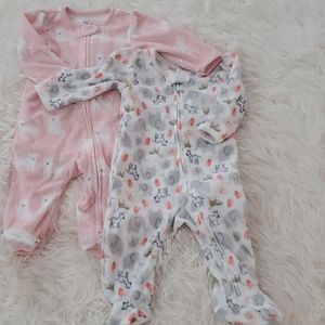 NWT baby girl fleece pyjamas,3-6 mos